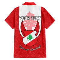 Personalised Lebanon Independence Day Family Matching Puletasi Dress and Hawaiian Shirt Lebanese Coat Of Arms Islamic Pattern - Wonder Print Shop