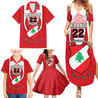 Personalised Lebanon Independence Day Family Matching Summer Maxi Dress and Hawaiian Shirt Lebanese Coat Of Arms Islamic Pattern - Wonder Print Shop