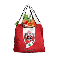 Personalised Lebanon Independence Day Grocery Bag Lebanese Coat Of Arms Islamic Pattern