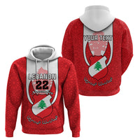 Personalised Lebanon Independence Day Hoodie Lebanese Coat Of Arms Islamic Pattern - Wonder Print Shop