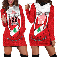 Personalised Lebanon Independence Day Hoodie Dress Lebanese Coat Of Arms Islamic Pattern - Wonder Print Shop