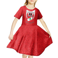 Personalised Lebanon Independence Day Kid Short Sleeve Dress Lebanese Coat Of Arms Islamic Pattern - Wonder Print Shop