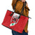 Lebanon Independence Day Leather Tote Bag Lebanese Coat Of Arms Islamic Pattern - Wonder Print Shop