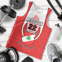 Personalised Lebanon Independence Day Men Tank Top Lebanese Coat Of Arms Islamic Pattern - Wonder Print Shop