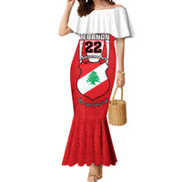 Personalised Lebanon Independence Day Mermaid Dress Lebanese Coat Of Arms Islamic Pattern - Wonder Print Shop