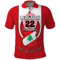 Personalised Lebanon Independence Day Polo Shirt Lebanese Coat Of Arms Islamic Pattern - Wonder Print Shop