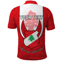 Personalised Lebanon Independence Day Polo Shirt Lebanese Coat Of Arms Islamic Pattern - Wonder Print Shop