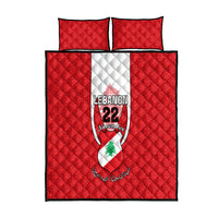 Lebanon Independence Day Quilt Bed Set Lebanese Coat Of Arms Islamic Pattern - Wonder Print Shop