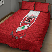 Lebanon Independence Day Quilt Bed Set Lebanese Coat Of Arms Islamic Pattern - Wonder Print Shop