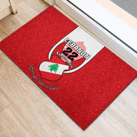 Lebanon Independence Day Rubber Doormat Lebanese Coat Of Arms Islamic Pattern - Wonder Print Shop