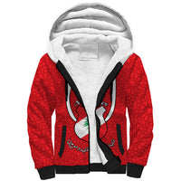 Personalised Lebanon Independence Day Sherpa Hoodie Lebanese Coat Of Arms Islamic Pattern - Wonder Print Shop