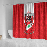 personalised-lebanon-independence-day-shower-curtain-lebanese-coat-of-arms-islamic-pattern