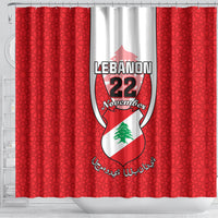 personalised-lebanon-independence-day-shower-curtain-lebanese-coat-of-arms-islamic-pattern