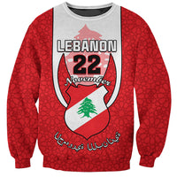 Personalised Lebanon Independence Day Sweatshirt Lebanese Coat Of Arms Islamic Pattern - Wonder Print Shop