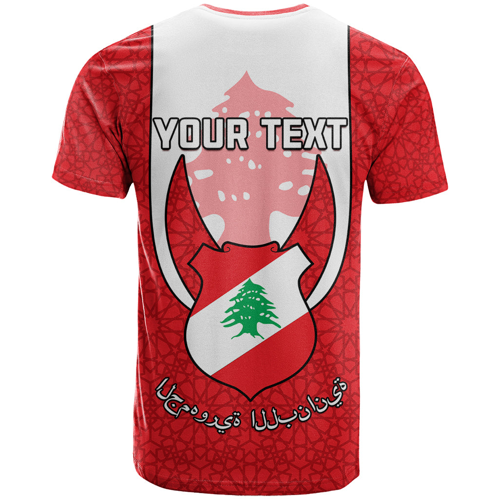 Personalised Lebanon Independence Day T Shirt Lebanese Coat Of Arms Islamic Pattern - Wonder Print Shop