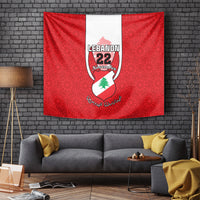 Lebanon Independence Day Tapestry Lebanese Coat Of Arms Islamic Pattern - Wonder Print Shop