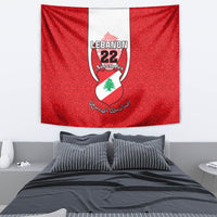 Lebanon Independence Day Tapestry Lebanese Coat Of Arms Islamic Pattern - Wonder Print Shop