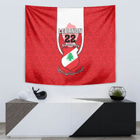 Lebanon Independence Day Tapestry Lebanese Coat Of Arms Islamic Pattern - Wonder Print Shop