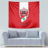 Lebanon Independence Day Tapestry Lebanese Coat Of Arms Islamic Pattern - Wonder Print Shop