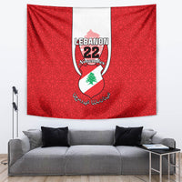 Lebanon Independence Day Tapestry Lebanese Coat Of Arms Islamic Pattern - Wonder Print Shop