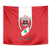 Lebanon Independence Day Tapestry Lebanese Coat Of Arms Islamic Pattern - Wonder Print Shop