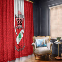 Lebanon Independence Day Window Curtain Lebanese Coat Of Arms Islamic Pattern - Wonder Print Shop