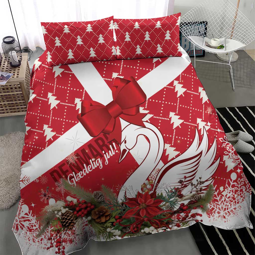 Denmark Christmas Bedding Set Coquette Bow With Swan - Wonder Print Shop