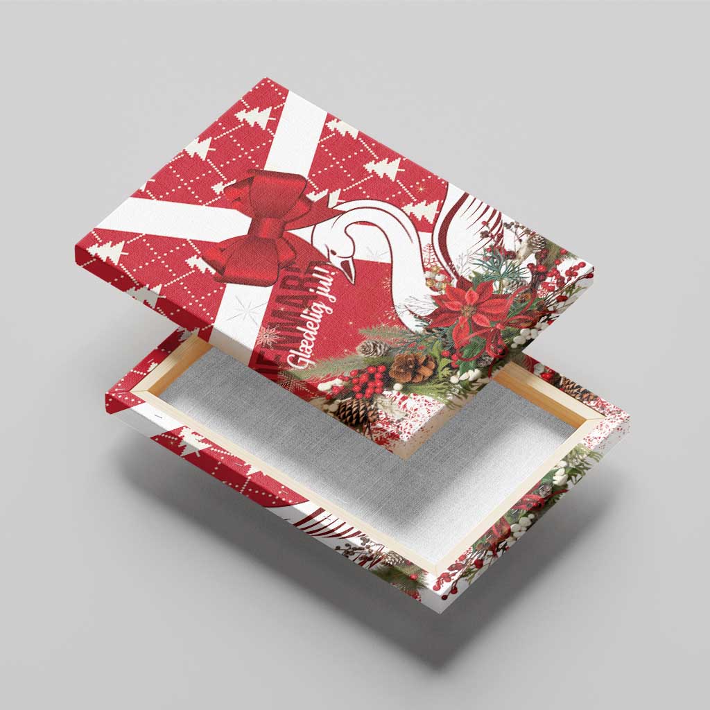 Denmark Christmas Canvas Wall Art Coquette Bow With Swan - Wonder Print Shop