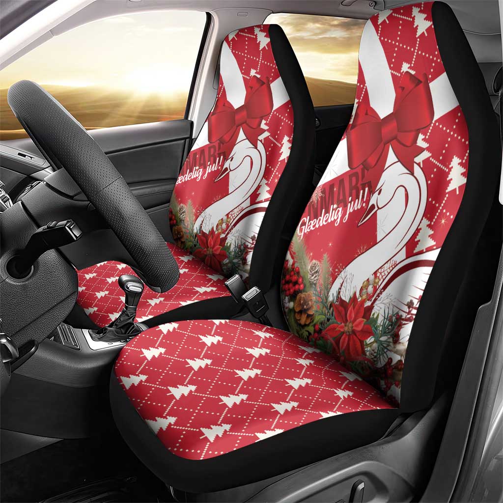 Denmark Christmas Car Seat Cover Coquette Bow With Swan - Wonder Print Shop