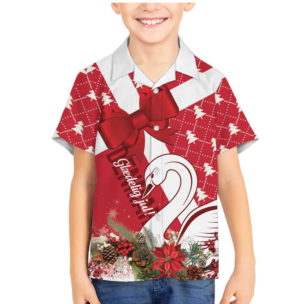 Denmark Christmas Family Matching Mermaid Dress and Hawaiian Shirt Coquette Bow With Swan - Wonder Print Shop