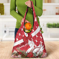 Denmark Christmas Grocery Bag Coquette Bow With Swan