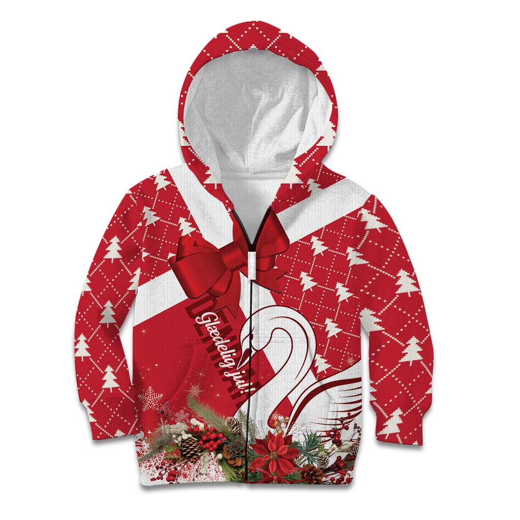Denmark Christmas Kid Hoodie Coquette Bow With Swan - Wonder Print Shop