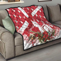 Denmark Christmas Quilt Coquette Bow With Swan - Wonder Print Shop