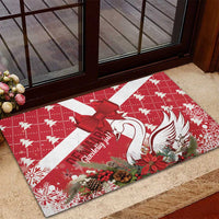 Denmark Christmas Rubber Doormat Coquette Bow With Swan - Wonder Print Shop