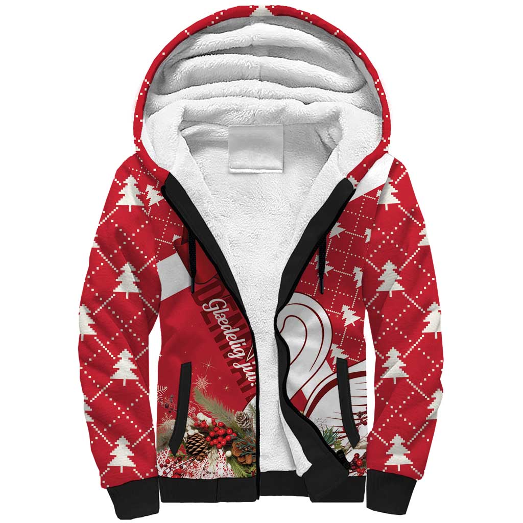 Denmark Christmas Sherpa Hoodie Coquette Bow With Swan - Wonder Print Shop