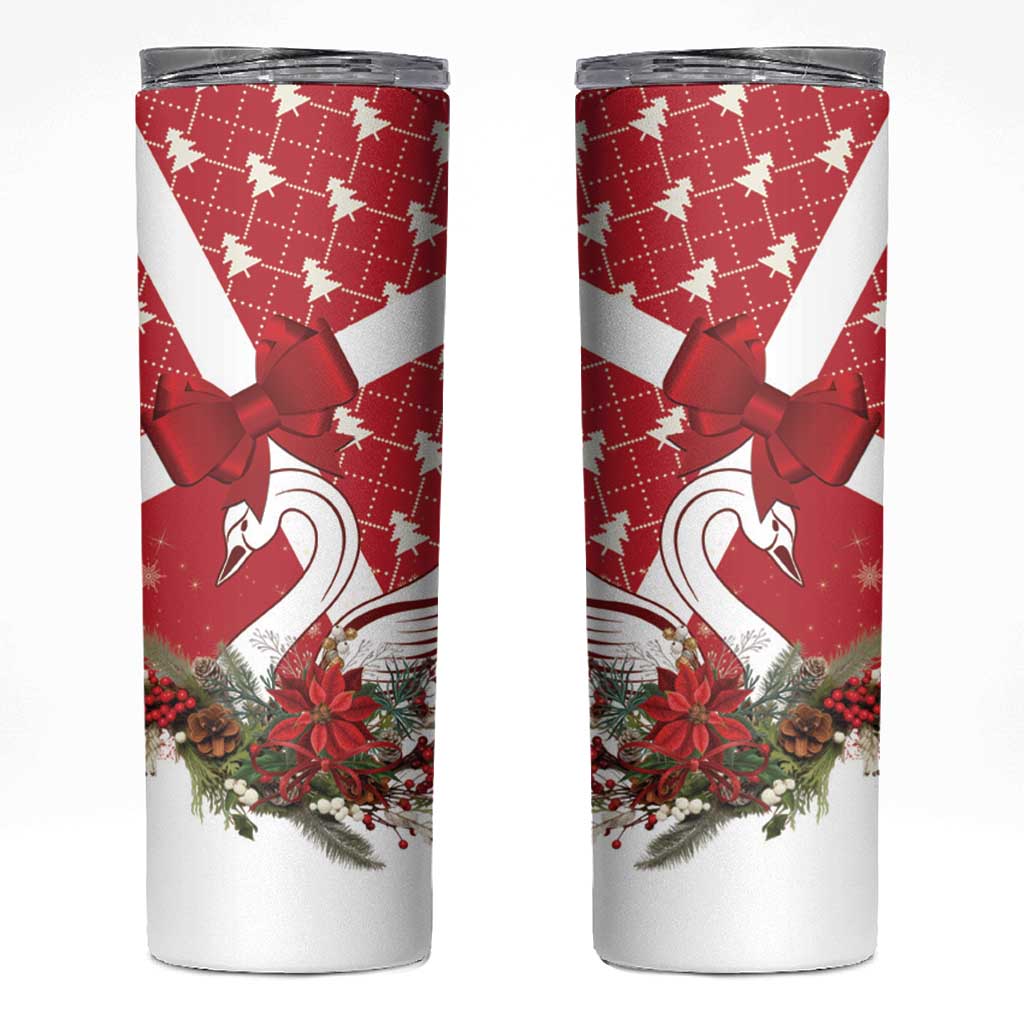 Denmark Christmas Skinny Tumbler Coquette Bow With Swan - Wonder Print Shop