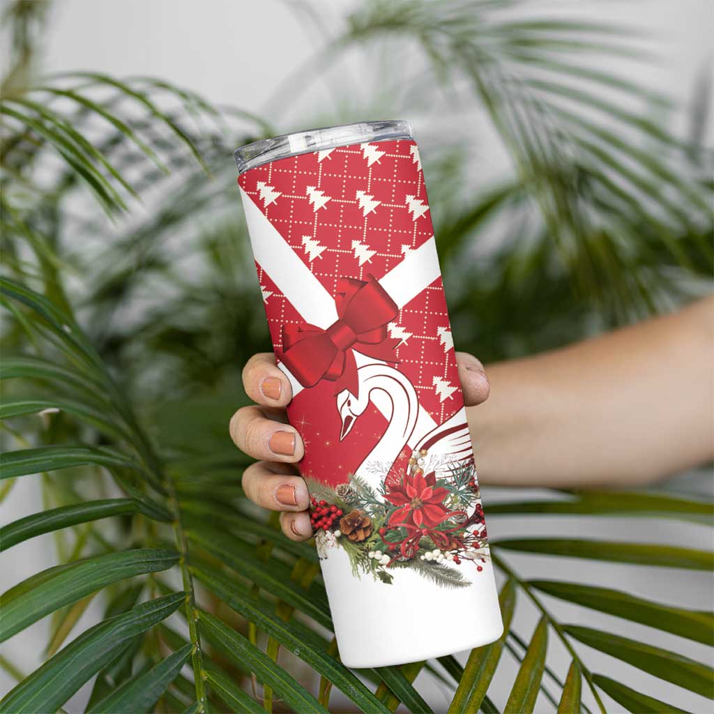 Denmark Christmas Skinny Tumbler Coquette Bow With Swan - Wonder Print Shop