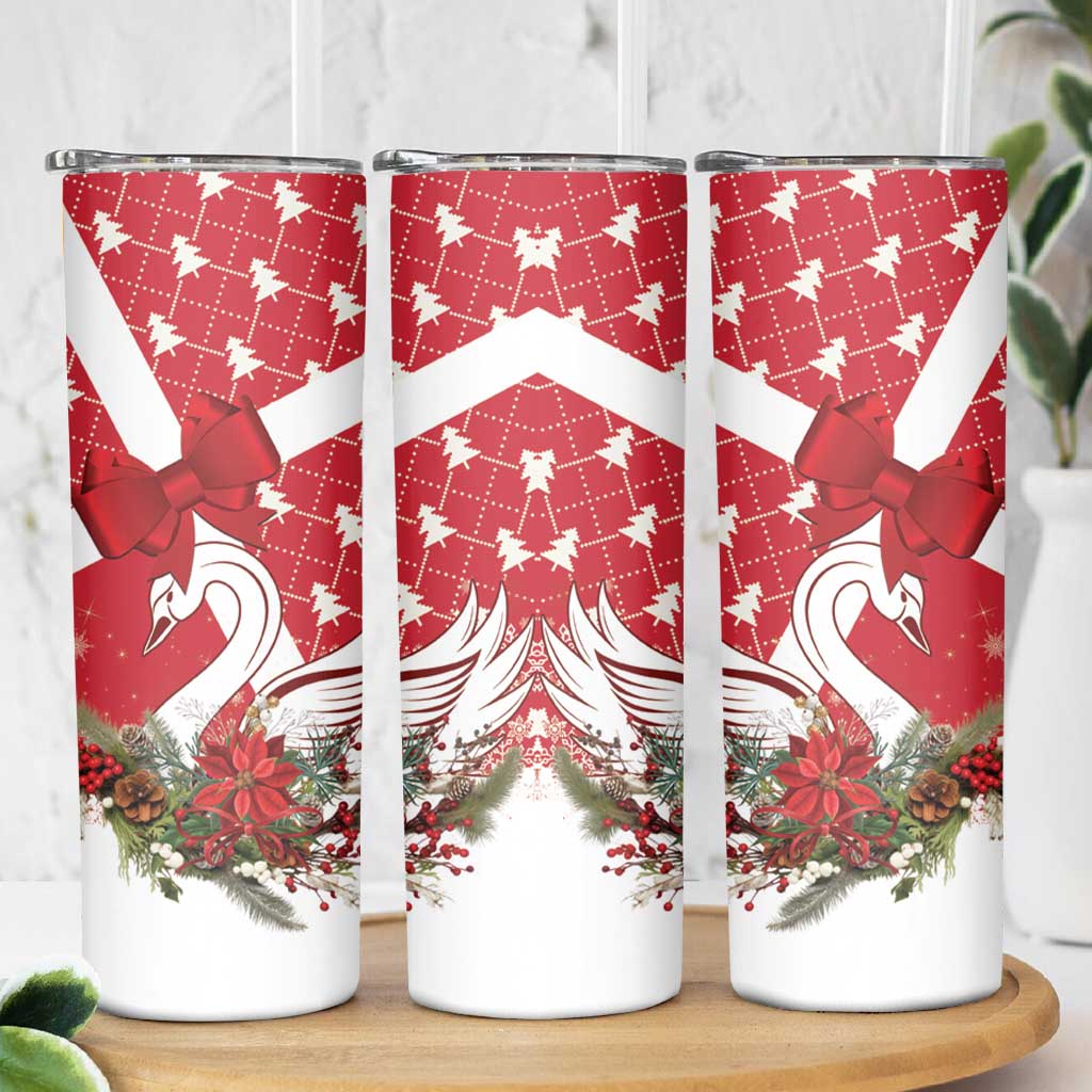 Denmark Christmas Skinny Tumbler Coquette Bow With Swan - Wonder Print Shop