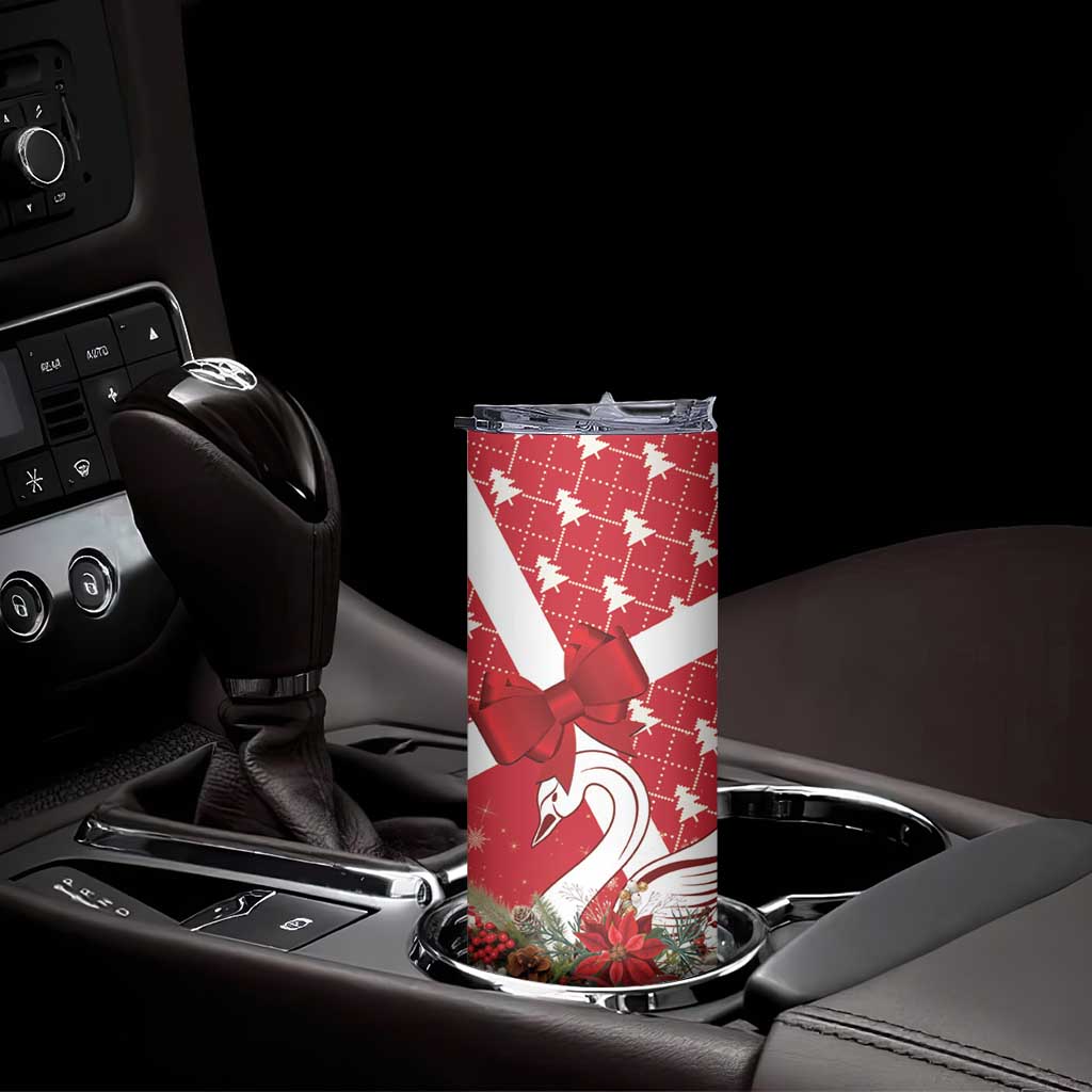 Denmark Christmas Skinny Tumbler Coquette Bow With Swan - Wonder Print Shop