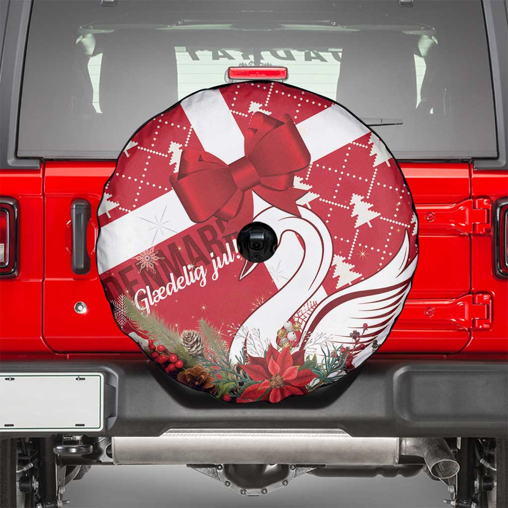 Denmark Christmas Spare Tire Cover Coquette Bow With Swan - Wonder Print Shop