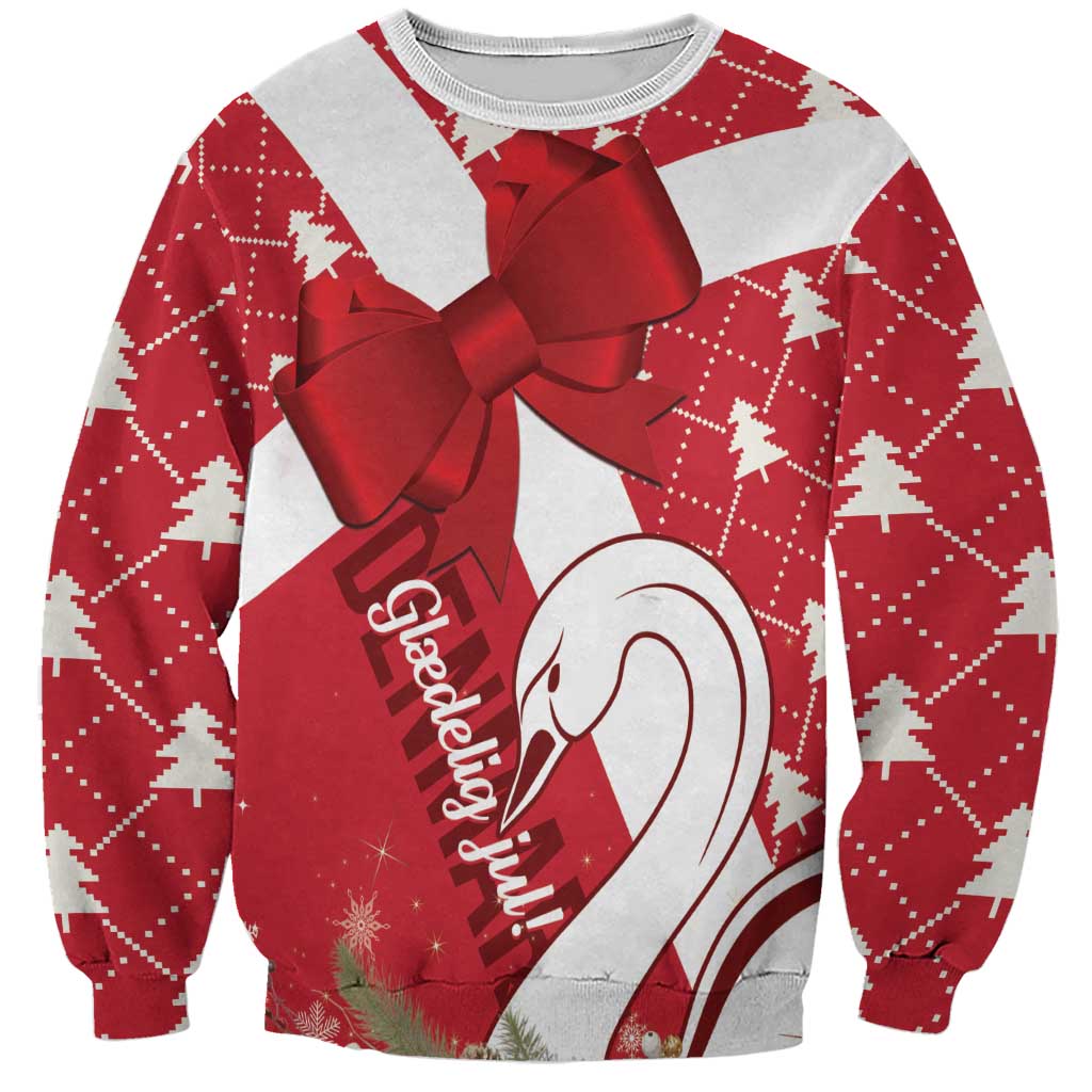 Denmark Christmas Sweatshirt Coquette Bow With Swan - Wonder Print Shop