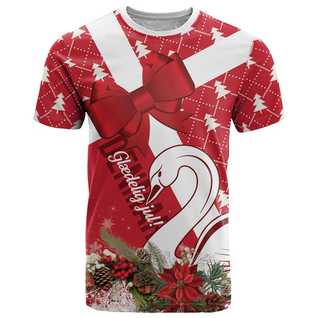 Denmark Christmas T Shirt Coquette Bow With Swan - Wonder Print Shop
