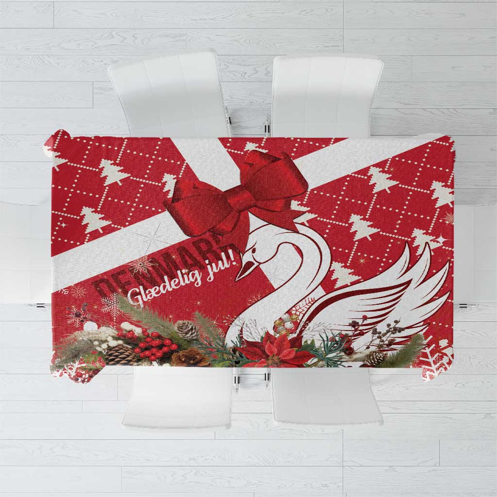 Denmark Christmas Tablecloth Coquette Bow With Swan - Wonder Print Shop