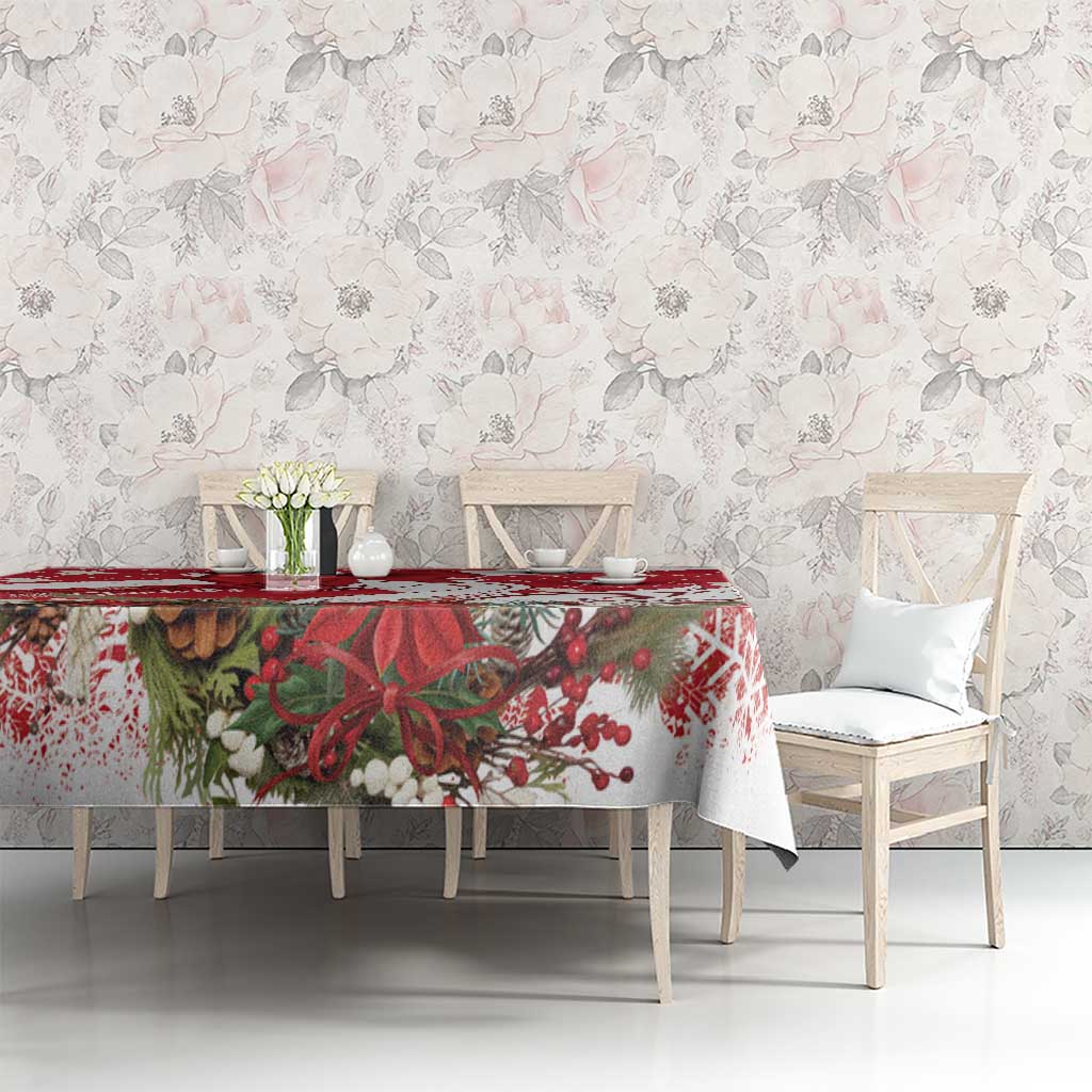 Denmark Christmas Tablecloth Coquette Bow With Swan - Wonder Print Shop