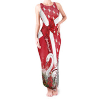 Denmark Christmas Tank Maxi Dress Coquette Bow With Swan - Wonder Print Shop