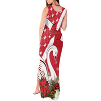 Denmark Christmas Tank Maxi Dress Coquette Bow With Swan - Wonder Print Shop