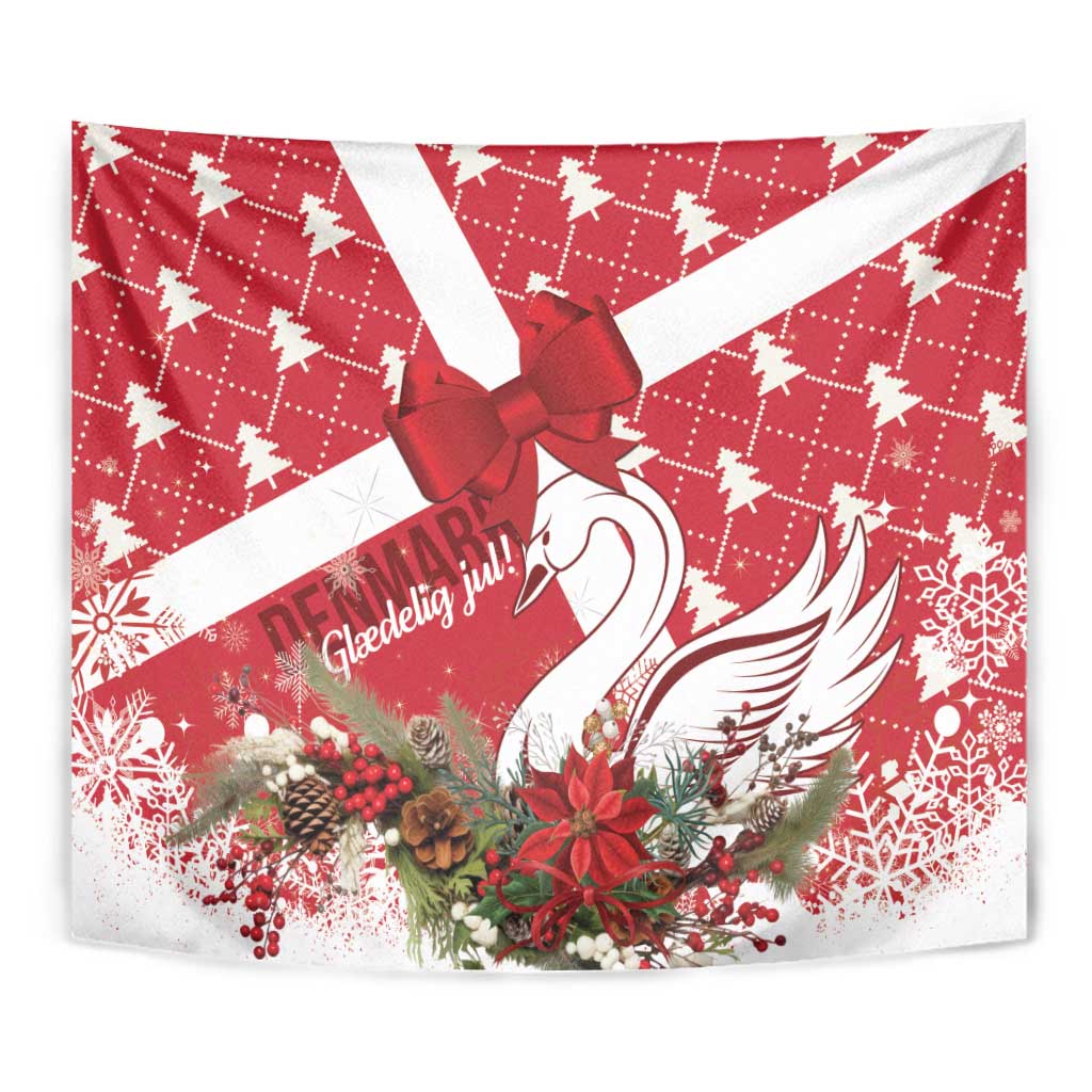 Denmark Christmas Tapestry Coquette Bow With Swan - Wonder Print Shop