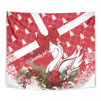 Denmark Christmas Tapestry Coquette Bow With Swan - Wonder Print Shop