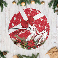 Denmark Christmas Tree Skirt Coquette Bow With Swan - Wonder Print Shop
