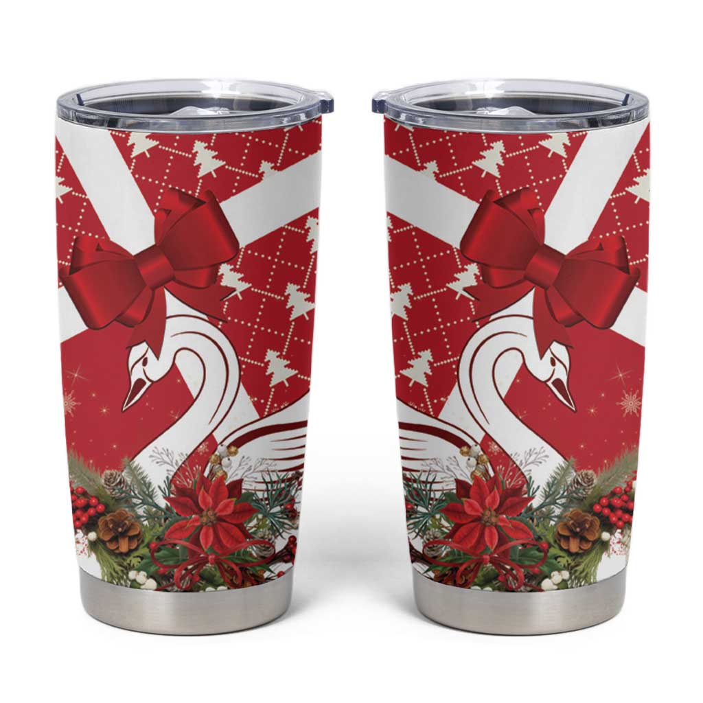 Denmark Christmas Tumbler Cup Coquette Bow With Swan - Wonder Print Shop